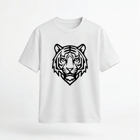 Fierce Tribal Tiger Head Graphic 100% Cotton Unisex T-Shirt
