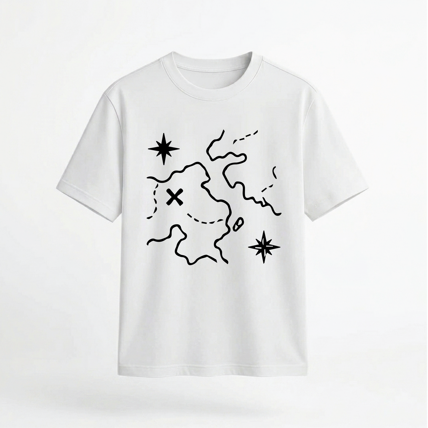 Treasure Map X Marks the Spot Graphic 100% Cotton Unisex T-Shirt