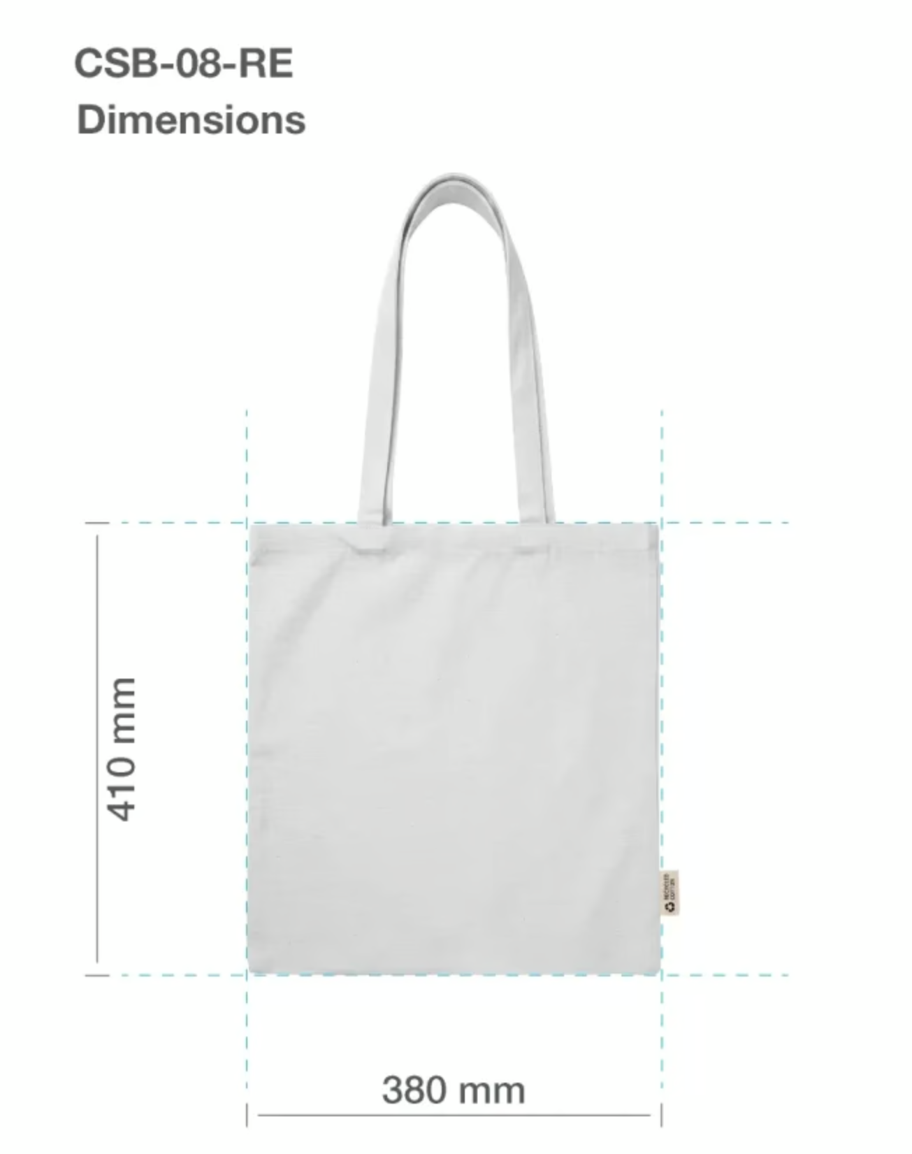 Personalized Recycled Cotton Bags with Durable Long Straps (One color Print)