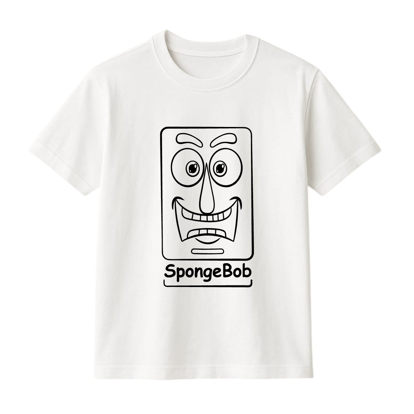 FMstyles Brand "Sponge Bob" Typography Classic 100% Cotton Round Neck Printed T-Shirt