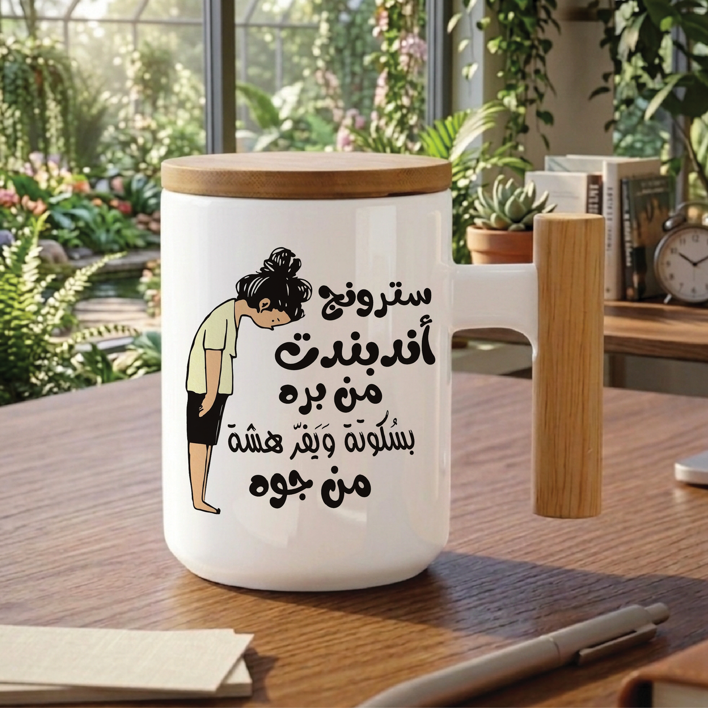 سترونج أندبندنت من برهبسكوتة ويفَر هشّة من جوه, Strong and independent on the outside, but fragile like a thin wafer biscuit on the inside - Quote Printed Premium Coffee Mugs & Cups (5 Options)