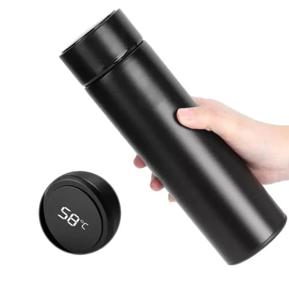 Smart Hydration: Customizable Temperature Display Flask (Black)