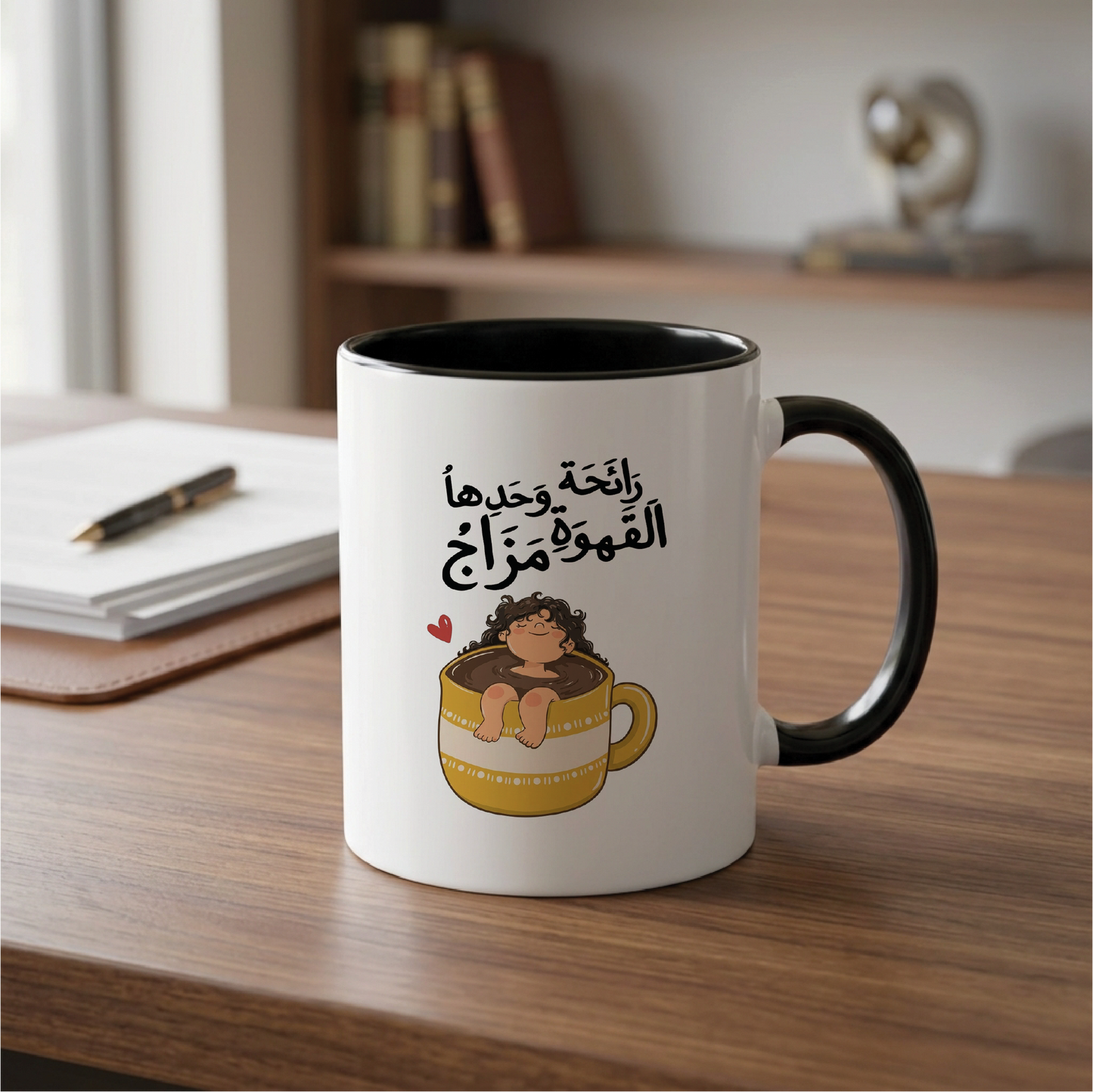 رائحة القهوة وحدها مزاجThe scent of coffee alone is a mood - Quote Printed Premium Coffee Mugs & Cups (5 Options)
