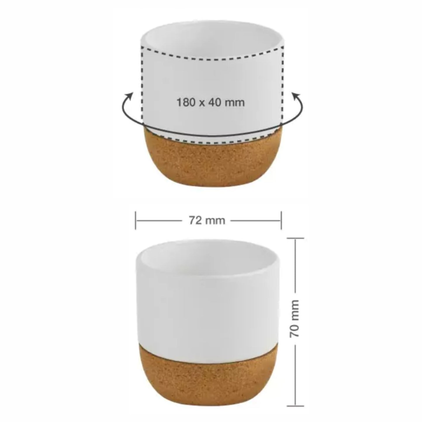 Personalized Ceramic Cup with Cork Base 6 oz | Matte Finish Coffee & Tea Mug