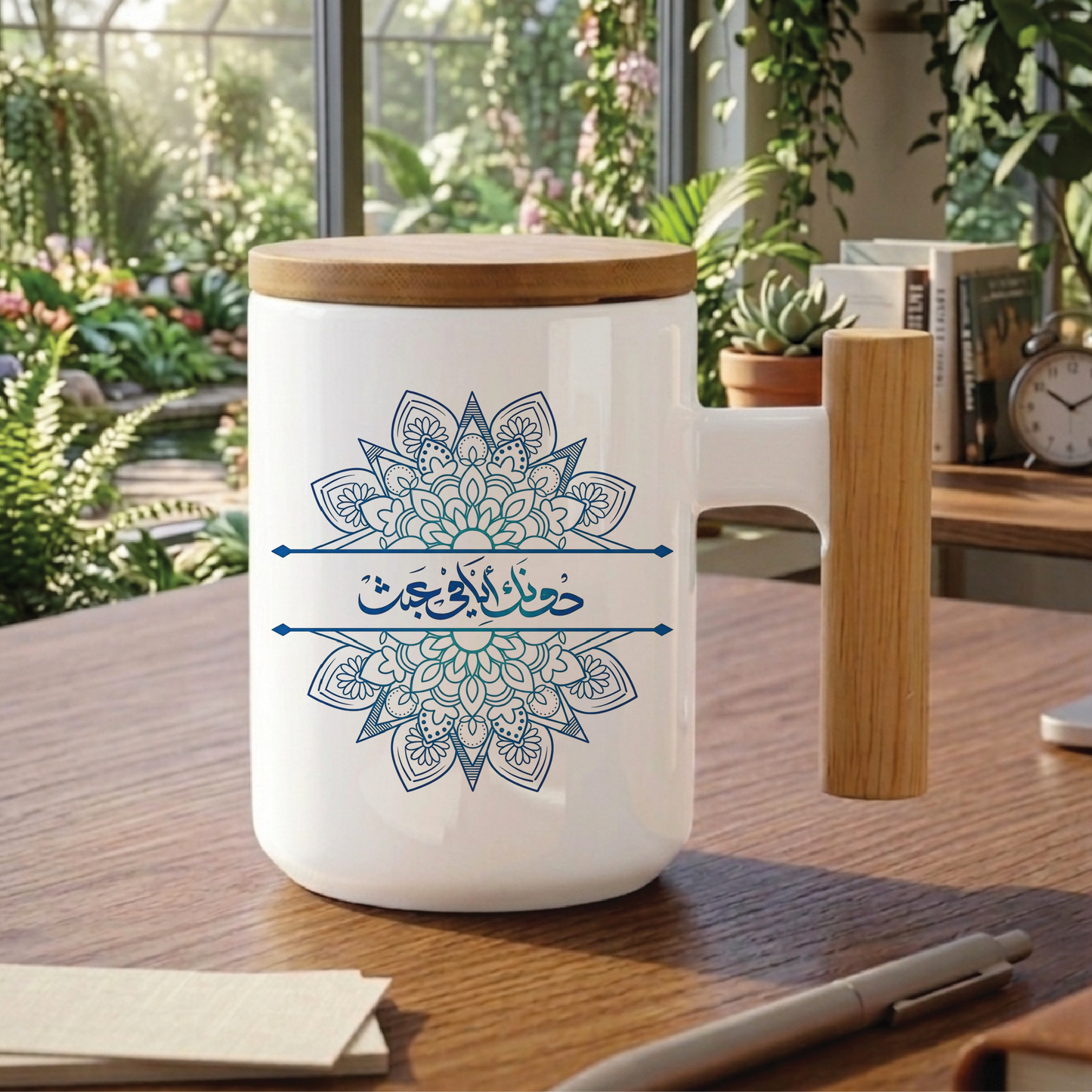 دُونَكَ أَيَّامِي عَبَثْ Without you, My days are meaningless - Quote Printed Premium Coffee Mugs & Cups (5 Options)