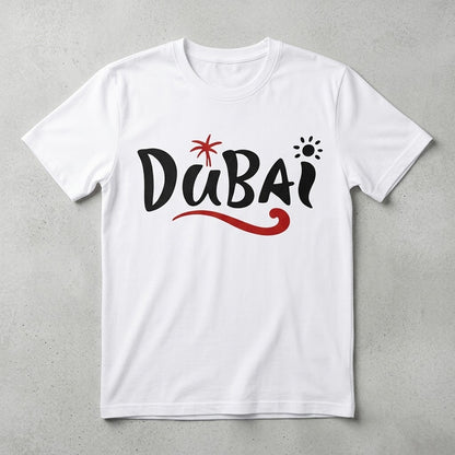 FMstyles - Premium Unisex White Round Neck Dubai Graphic Unisex T-Shirt – 100% Cotton