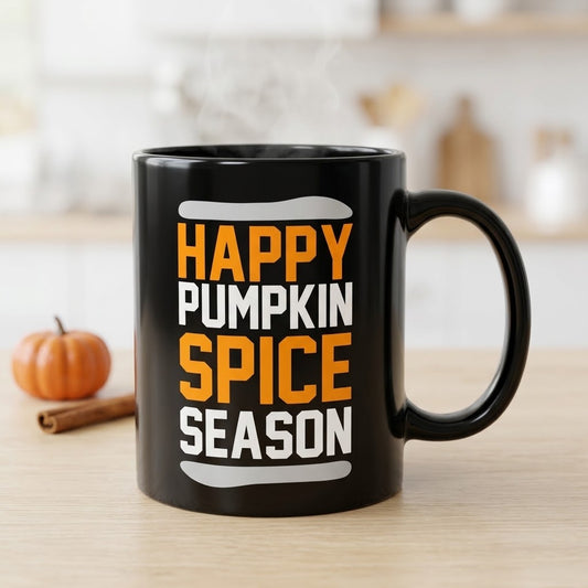 Happy Pumpkin Spice Season Halloween Ceramic Black Coffee Mug