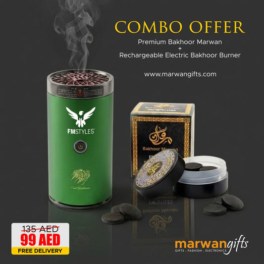 Premium Bakhoor Combo: Rechargeable Electric Burner & Bakhoor Marwan image 0