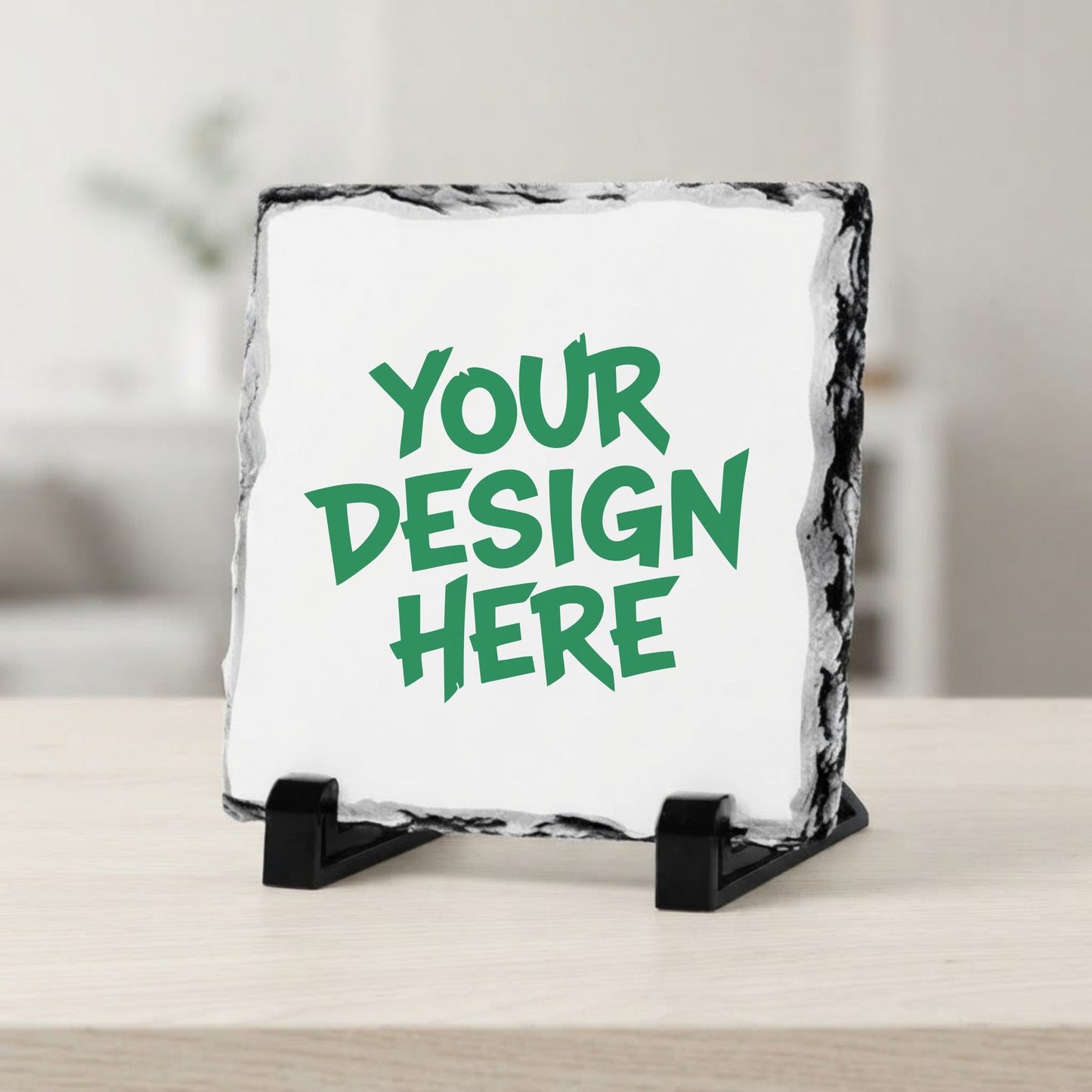 Personalized Square Photo Rock Slate for Custom Gifts and Decor (20 x 20 cm)