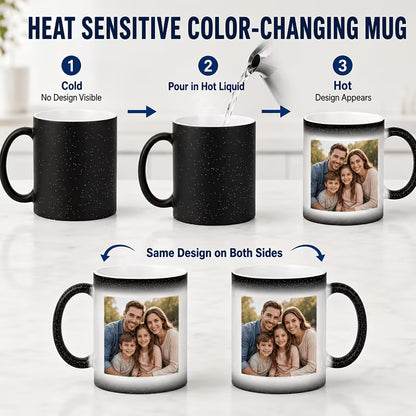 Personalized Photo or Logo Heat-Sensitive Coffee Mug - Magic Color-Changing Mug