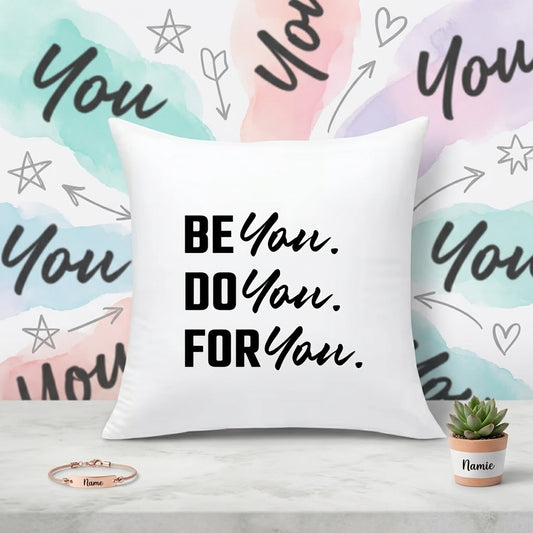 FMstyles - "Be you, Do you, For you..." Quote Typography Decorative Throw Pillow