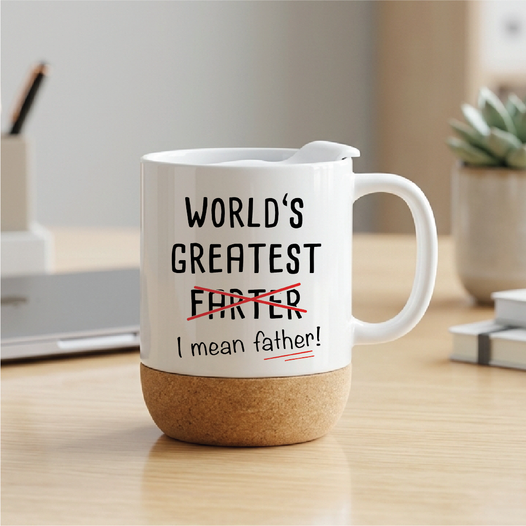 Funny Best Dad Coffee Mug, World's Greatest Father, I Mean Father, Best Cute Birthday Gifts for Dad Cup White, 11 Oz