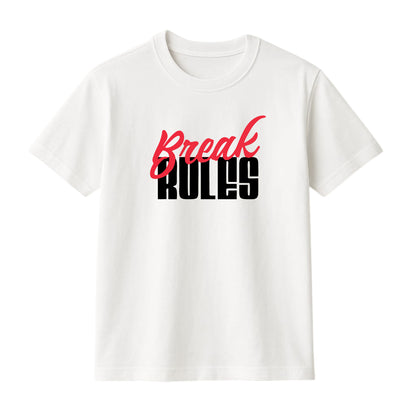 FMstyles Brand "Break Rules" Typography Classic 100% Cotton Round Neck Printed T-Shirt