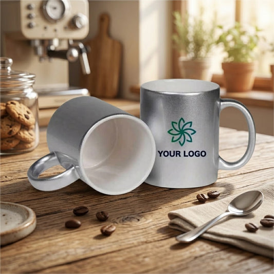 Personalized Dazzling Pearl Silver Mug