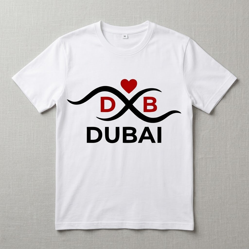 FMstyles - Men’s & Women’s 100% Cotton White Round Neck Unisex T-Shirt – Dubai DXB Edition