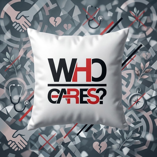 FMstyles - "Who Cares" Quote Typography Decorative Throw Pillow