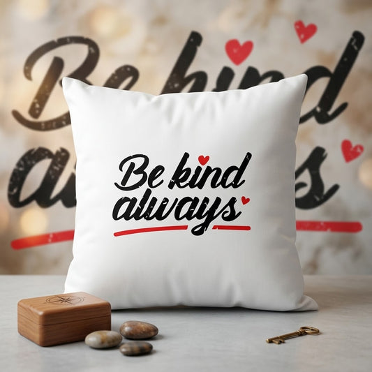 FMstyles - "Be kind Always" Typography Decorative Throw Pillow