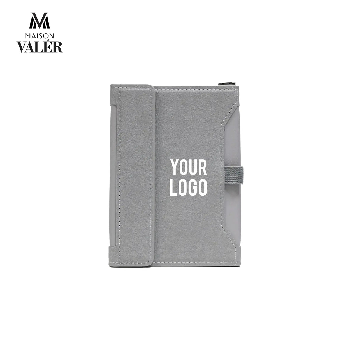 Personalized - Premium Leather Travel Wallet & Passport Holder Gray