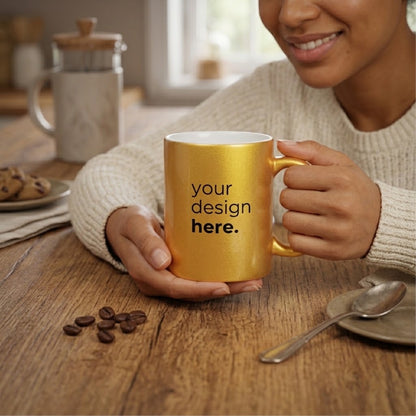 Personalized Dazzling Pearl Golden Mug