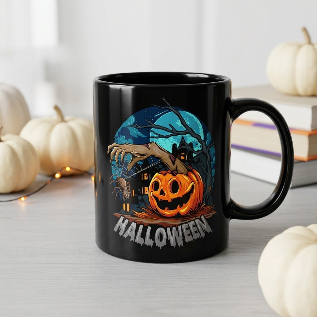 Halloween Theme Ceramic Black Coffee Mug