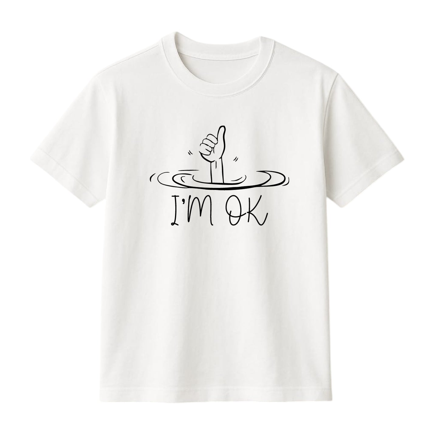FMstyles Brand "I'm Okay" Typography Classic 100% Cotton Round Neck Printed T-Shirt