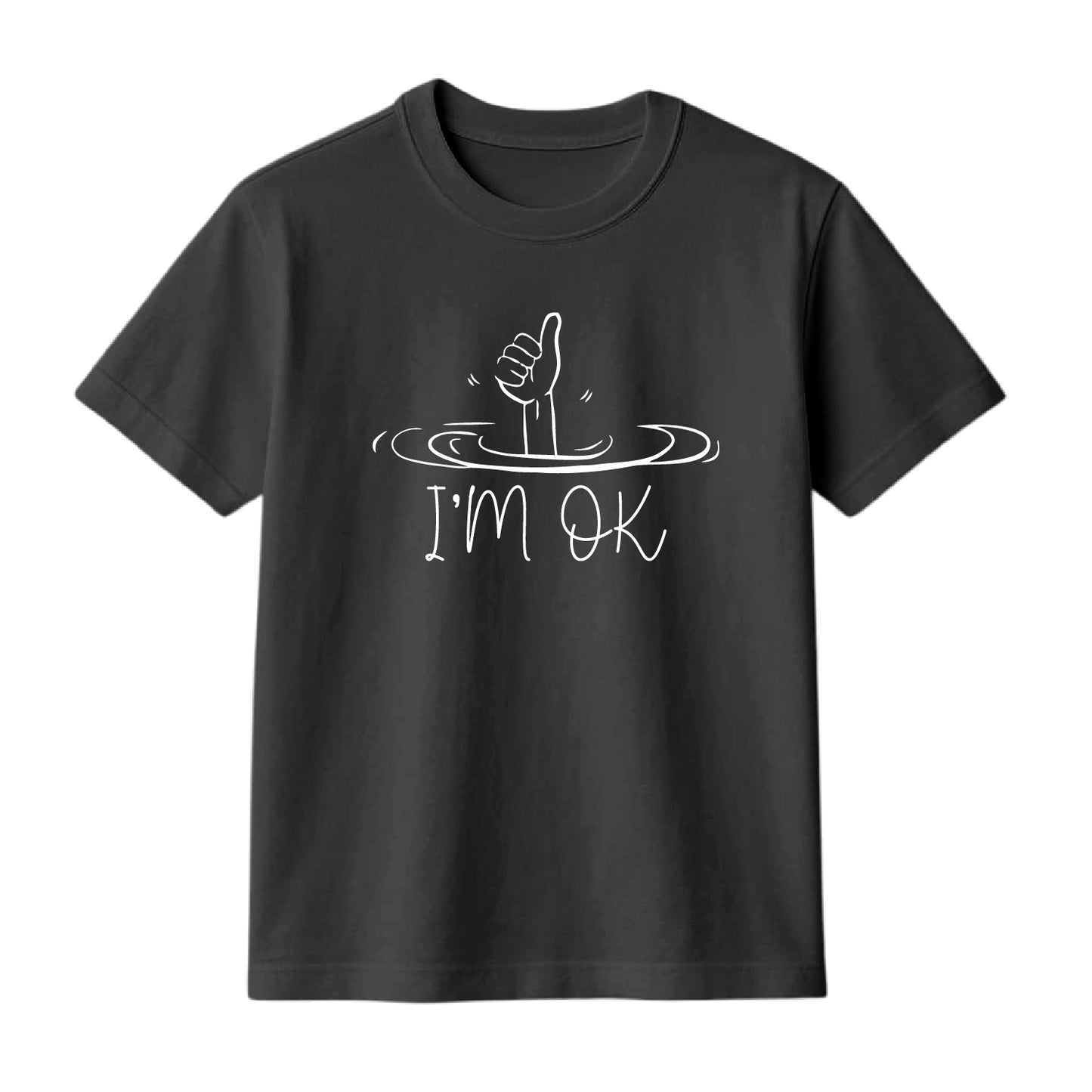 FMstyles Brand "I'm Okay" Typography Classic 100% Cotton Round Neck Printed T-Shirt