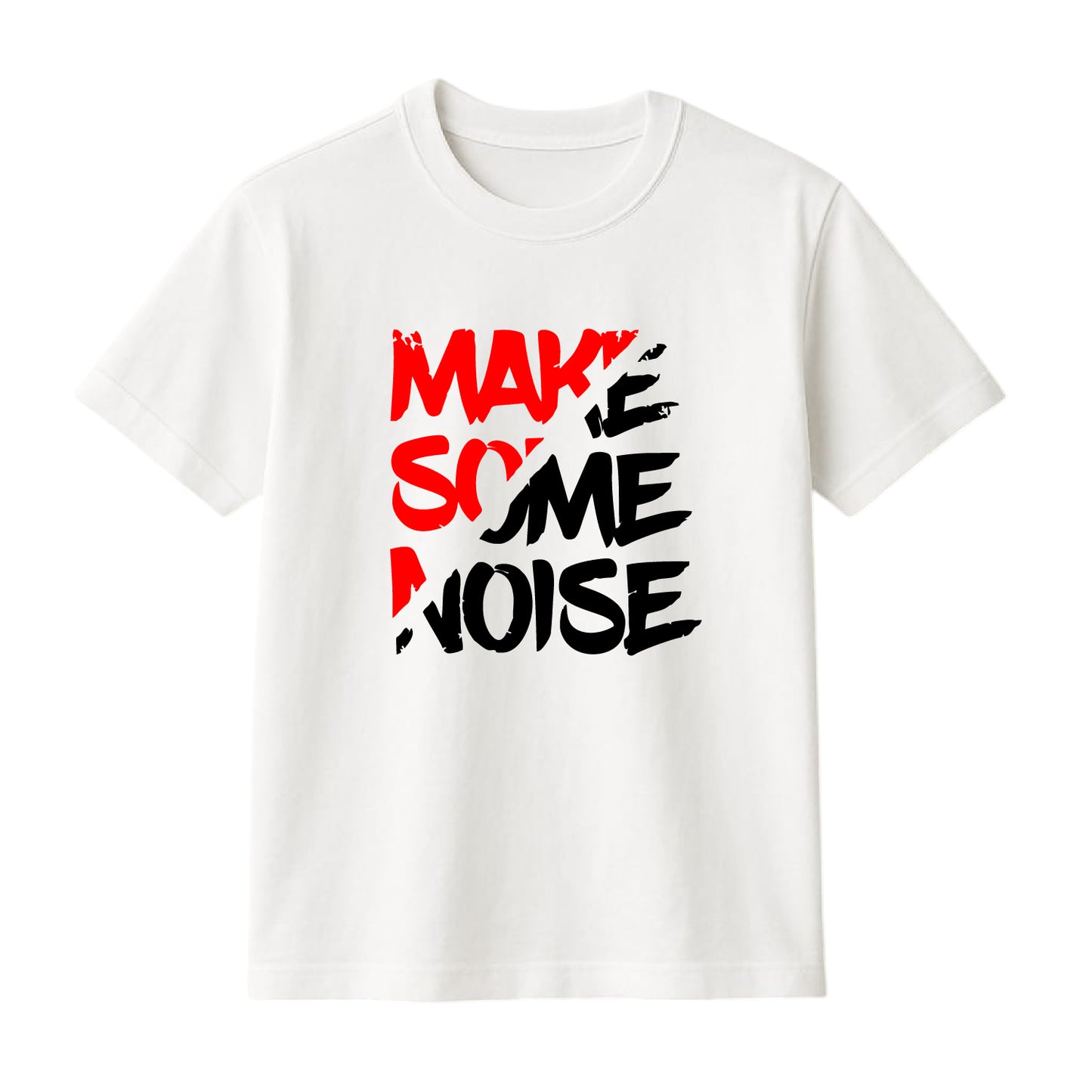 FMstyles Brand "Make Some Noise" Arabic Typography Classic 100% Cotton Round Neck Printed T-Shirt