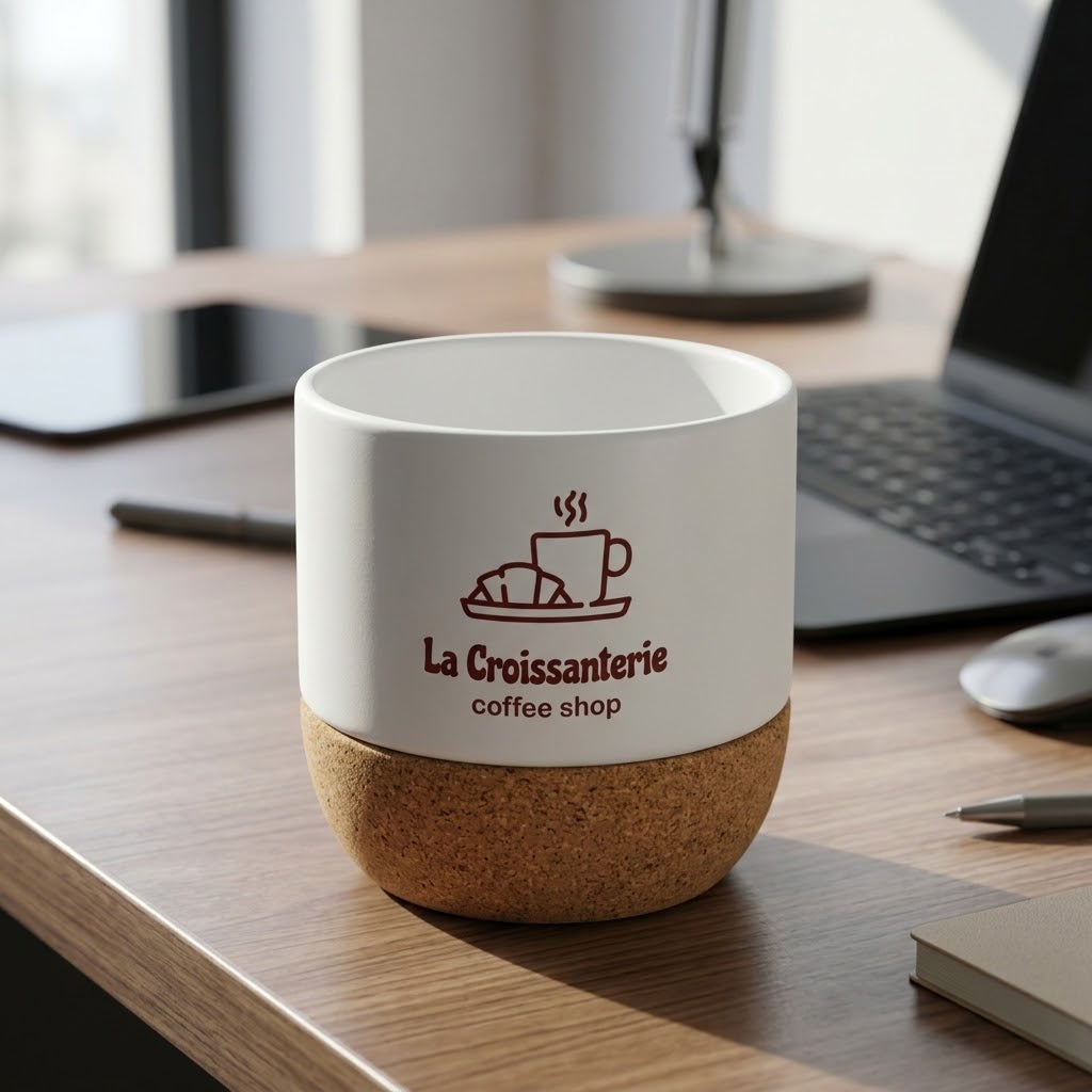 Personalized Ceramic Cup with Cork Base 6 oz | Matte Finish Coffee & Tea Mug