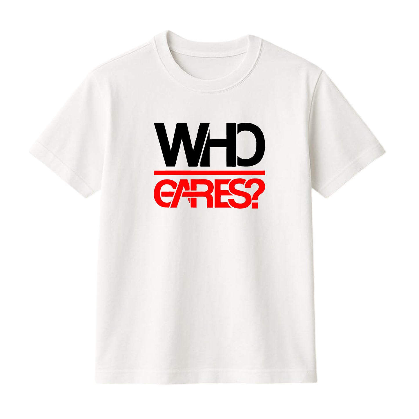 FMstyles Brand "Who Cares" Arabic Typography Classic 100% Cotton Round Neck Printed T-Shirt