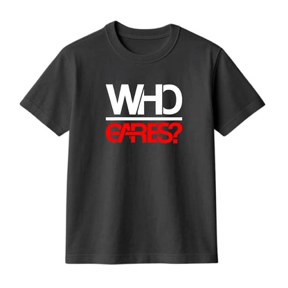 FMstyles Brand "Who Cares" Arabic Typography Classic 100% Cotton Round Neck Printed T-Shirt