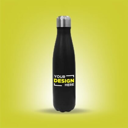 Personalized Cola Shaped Black Bottle with Engraving - 500 ml