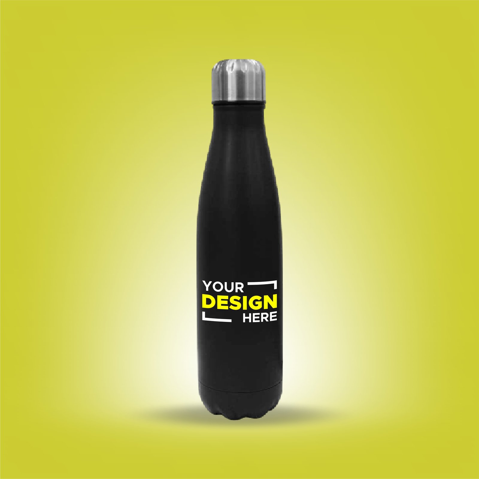 Personalized Cola Shaped Black Bottle with Engraving - 500 ml
