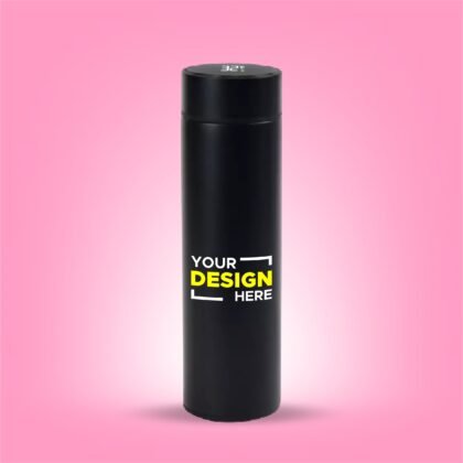 Smart Hydration: Customizable Temperature Display Flask (Black)