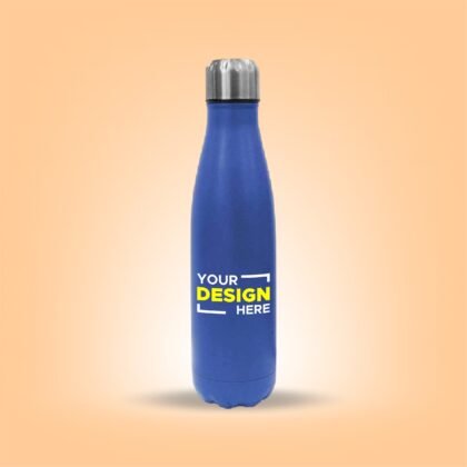 Personalized Cola Shaped Blue Bottle with Engraving - 500 ml