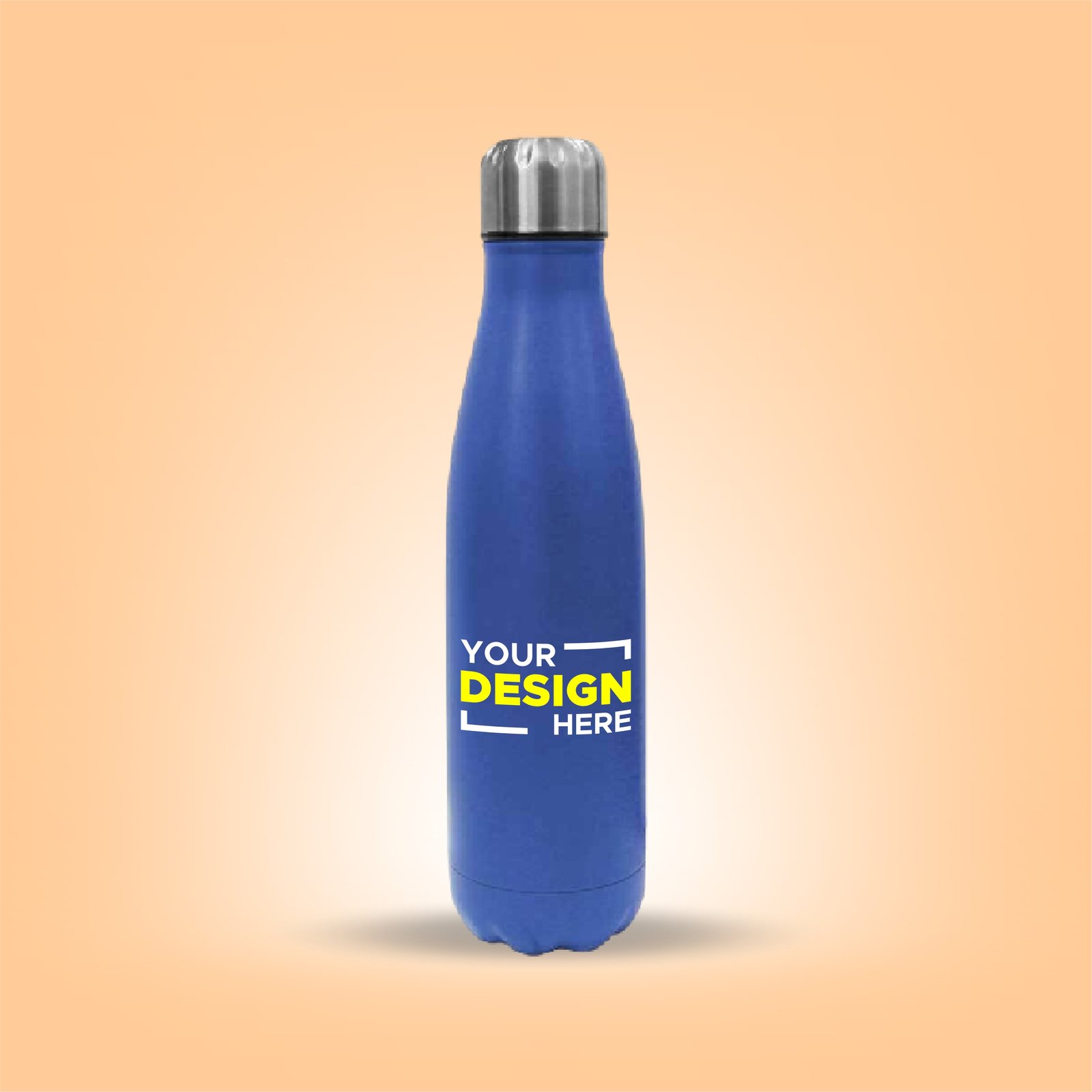 Personalized Cola Shaped Blue Bottle with Engraving - 500 ml