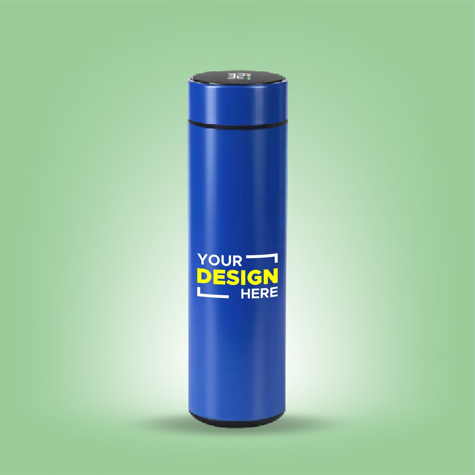 Smart Hydration: Customizable Temperature Display Flask (Blue)