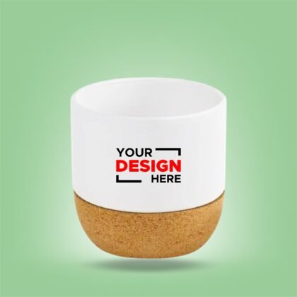 Personalized Ceramic Cup with Cork Base 6 oz Matte Finish