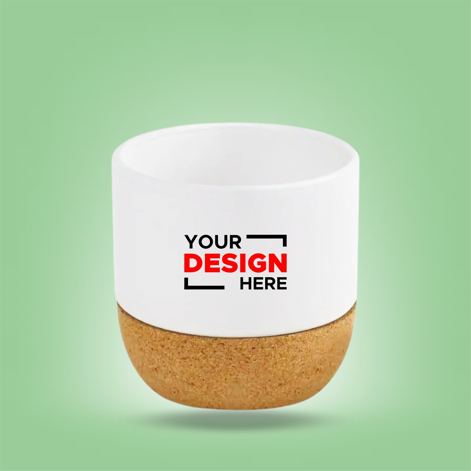 Personalized Ceramic Cup with Cork Base 6 oz Matte Finish