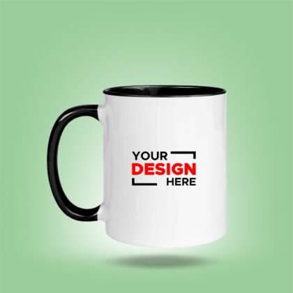 [6 Styles] Personalized Inner & Rim Color Mug – Customizable Coffee & Tea Mug