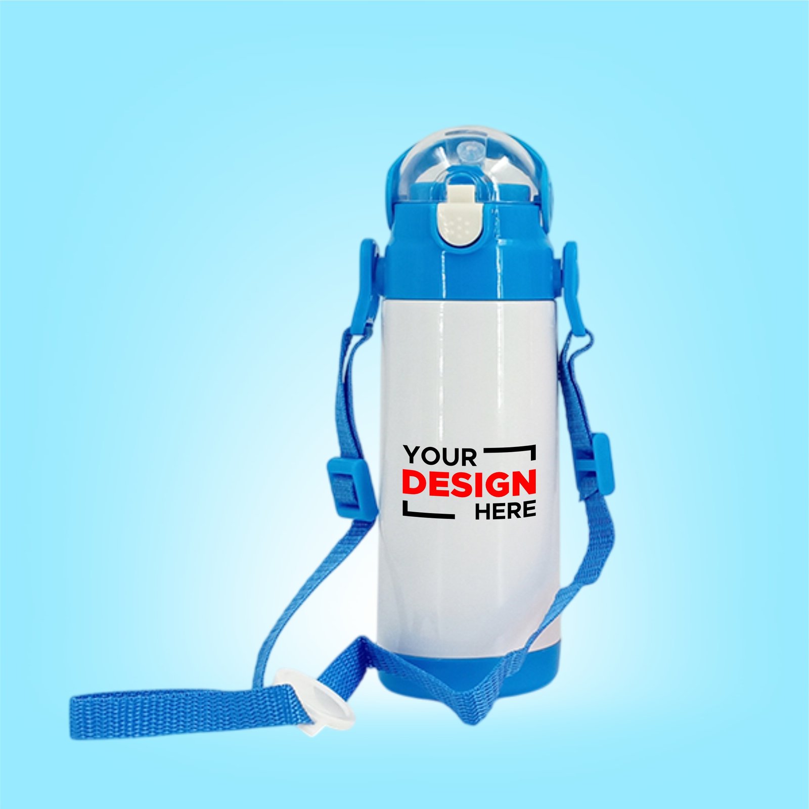 Personalized Kids’ Water Bottle – Custom Photo & Design Printing (Blue)