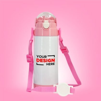 Personalized Kids’ Water Bottle – Custom Photo & Design Printing (Pink)