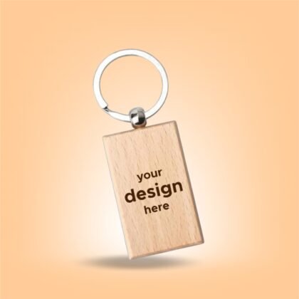 Personalized Wooden Rectangular Key Ring (Engraved)