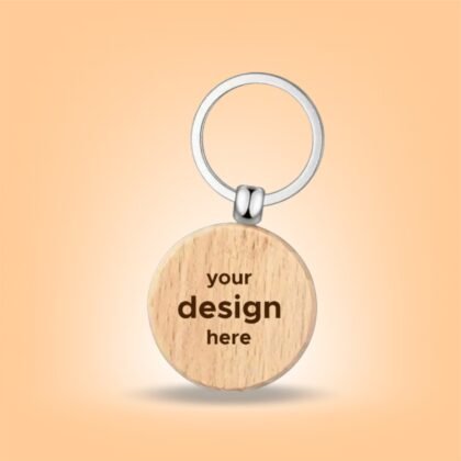 Personalized Wooden Round Key Ring (Engraved)