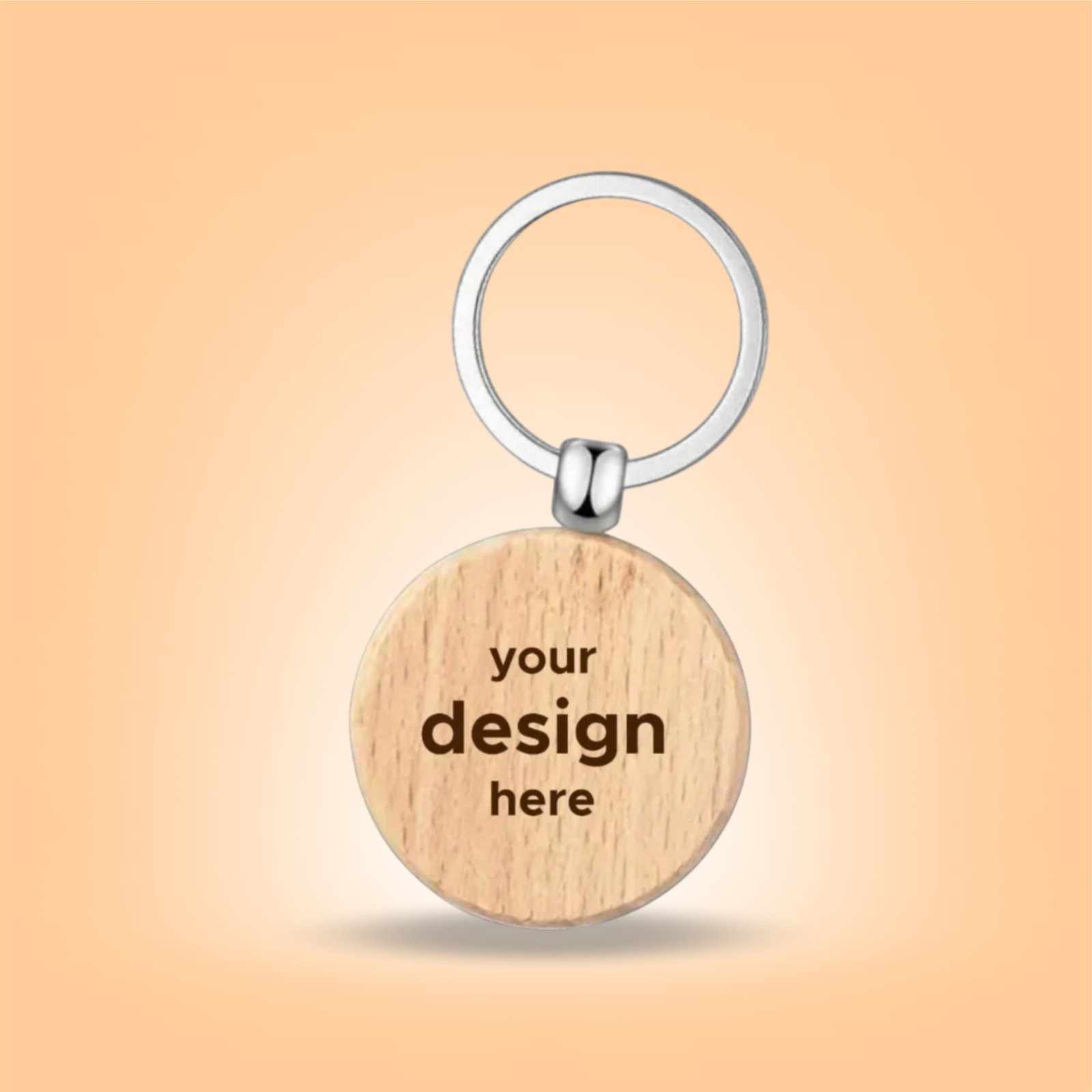 Personalized Wooden Round Key Ring (Engraved)