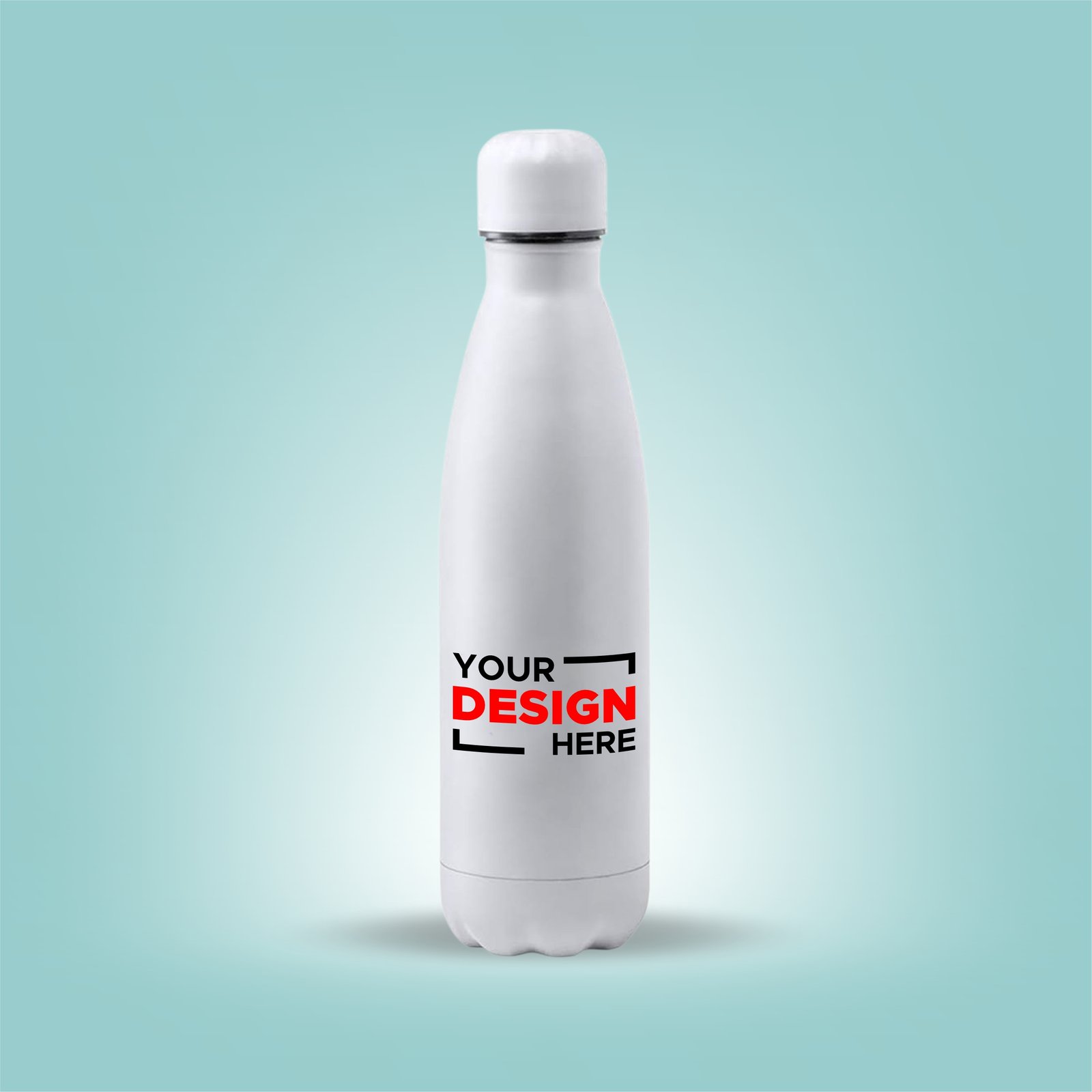 Personalized Cola Shaped White Bottle - 500 ml