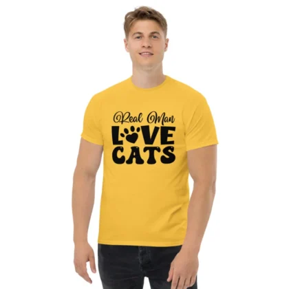 Real Man Loves Cat (Yellow) Unisex T-shirt