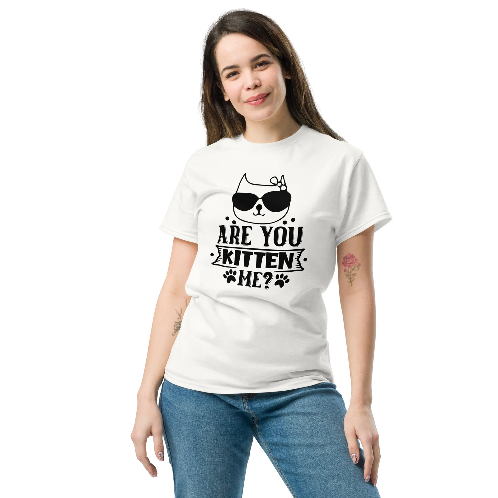 Are You Kitten Me (White) Unisex classic tee