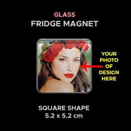 Personalize Your Space: Crystal Clear Glass Fridge Magnet