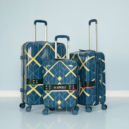 Turquoise Napoli VISTA-1613 Geometric Hard-Shell Luggage Set – 3-Piece Premium Travel Collection